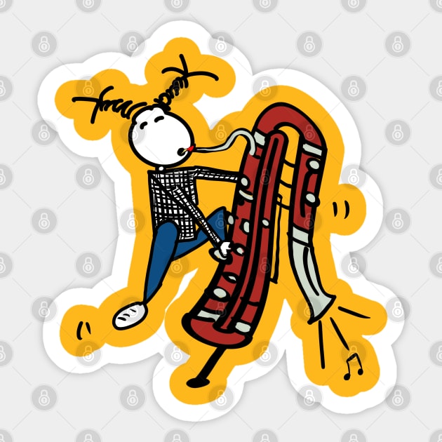 Contrabassoon woman Sticker by Guastevi